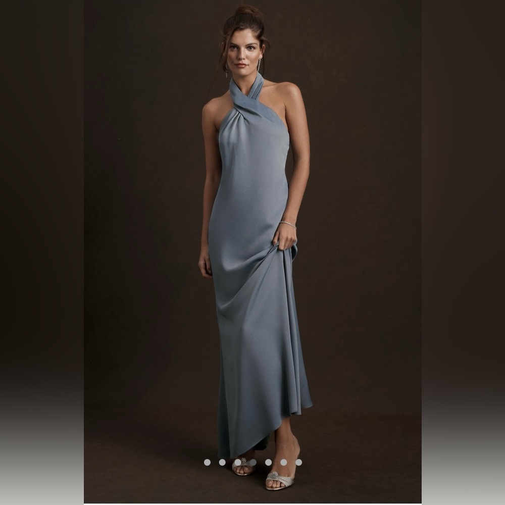 BHLDN Ruby Twist Halter Satin Gown